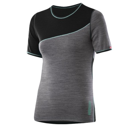 Löffler kvinnor skjorta korta ärmar Transtex Merino warm+ gråsvart